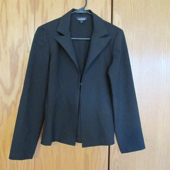 A BYER WOMEN'S JUNIOR'S SIZE M 7 - 9 BLACK JACKET LIGHTWEIGHT SUIT COAT BLAZER - Picture 1 of 11
